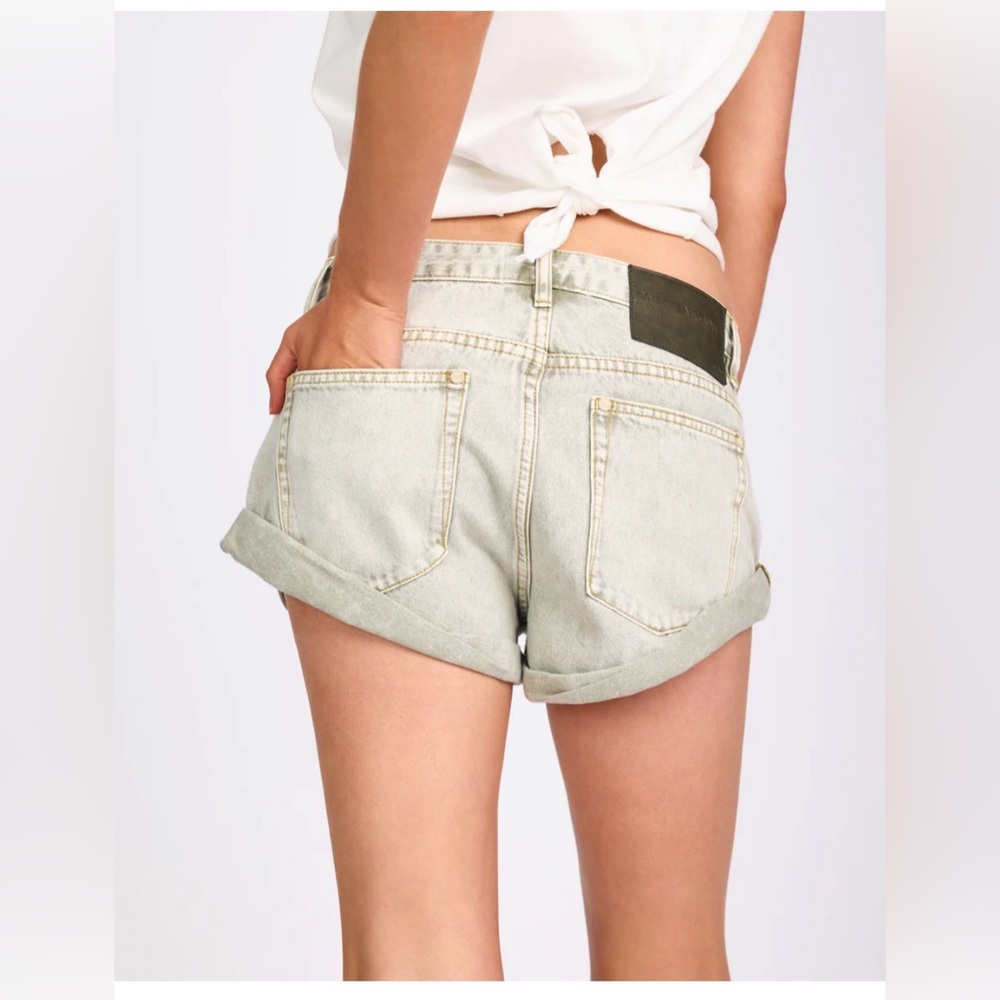FREE PEOPLE X ONE TEASPOON BANDITS DENIM SHORTS IN ANTIQUE KHAKI